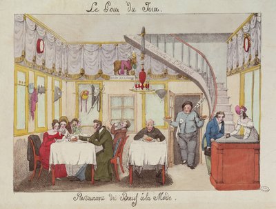 Le Boeuf a la Mode, rue Valois, Paris, from Le Gout du Jour, c.1830 by French School